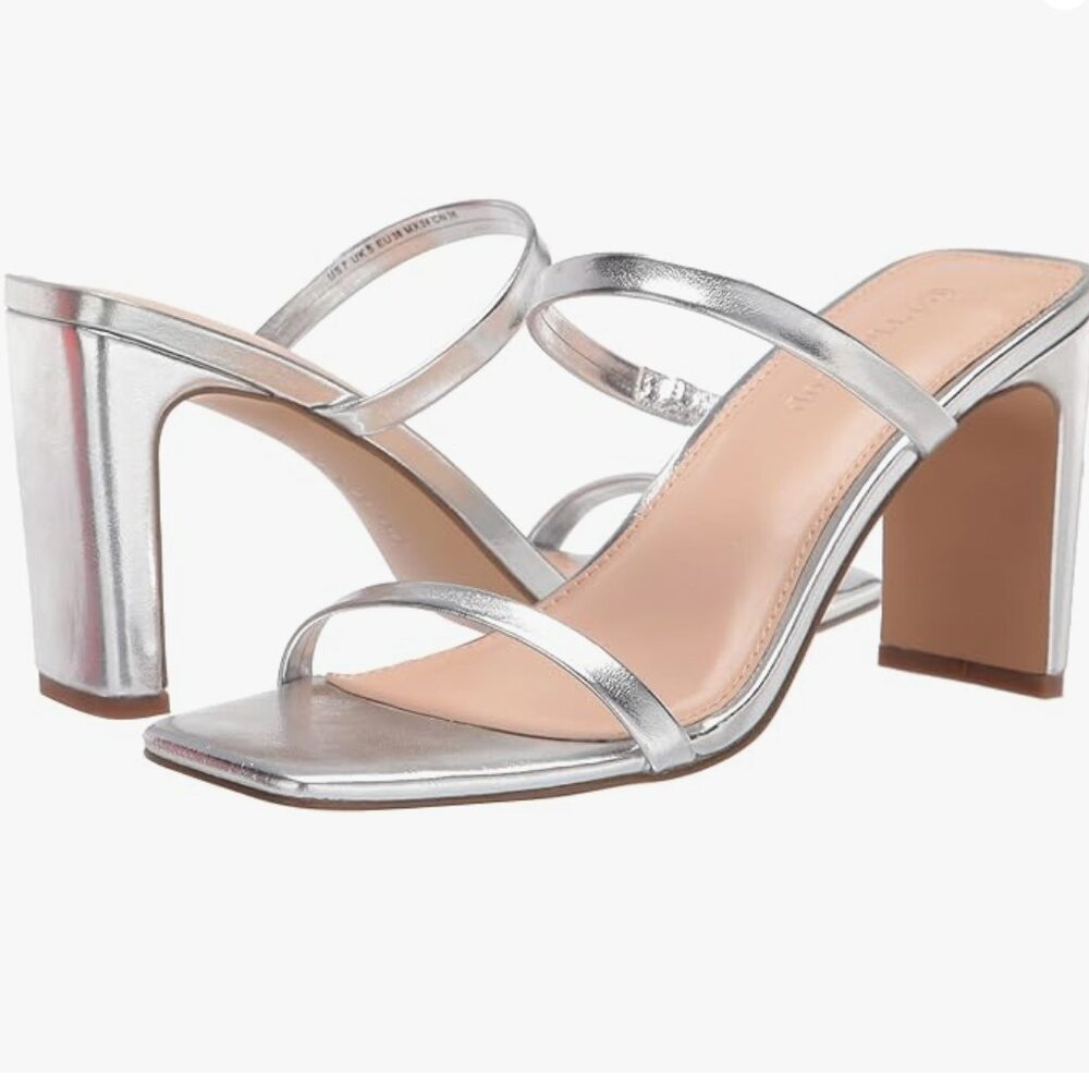 Silver Strappy Heels - Size 8.5